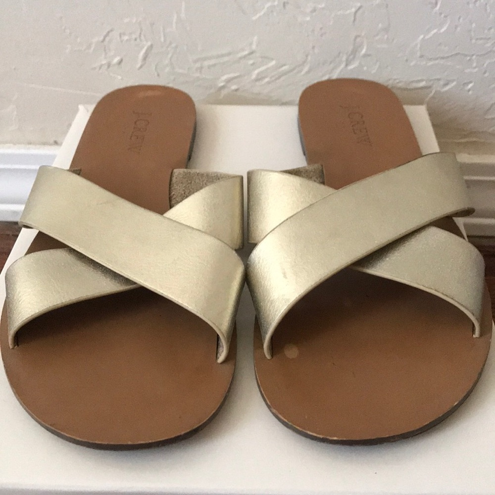 J.Crew gold sandals